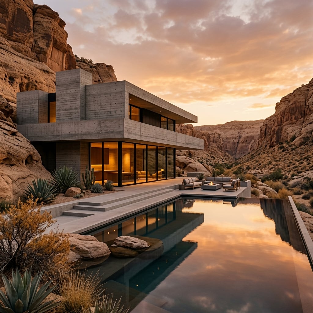 Brutalist Canyon Oasis